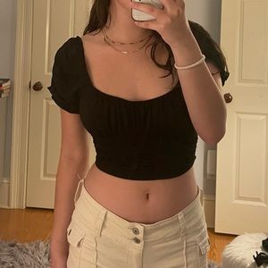 Princess Polly black going out top size two